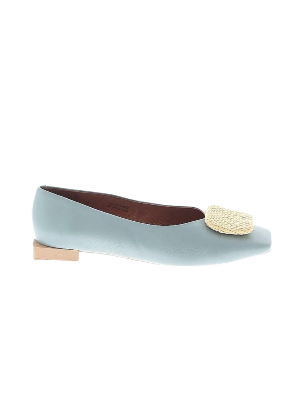 Anthropologie Angel Alarcon Baby Blue Rattan Square Toe Leather Pumps 40 / 9